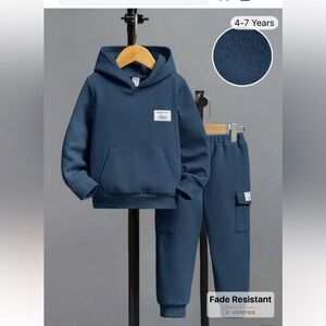 SHEIN Kids Slate Blue Hoodie & Joggers Set